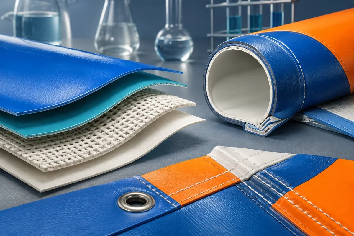 Bạt PVC đồ chơi bơm hơi với lớp phủ, nền sợi và đường nối