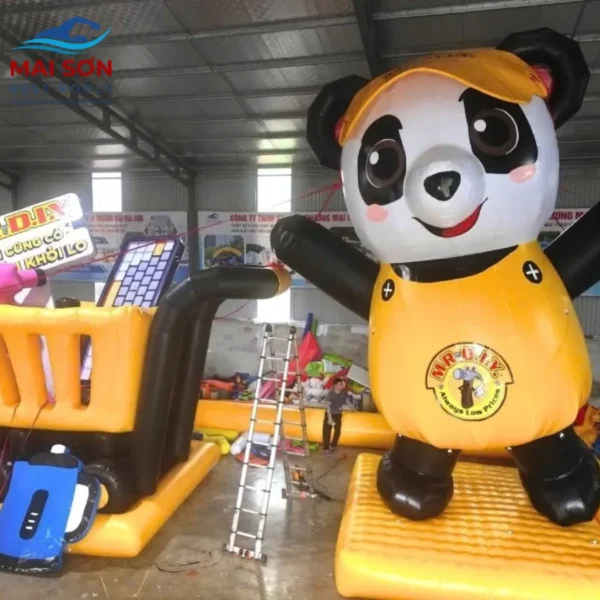 Bơm Test Linh Vật Gấu Trúc Bơm Hơi Khổng Lồ Cao 6m Thương Hiệu MR.DIY Tại Xưởng Mai Sơn