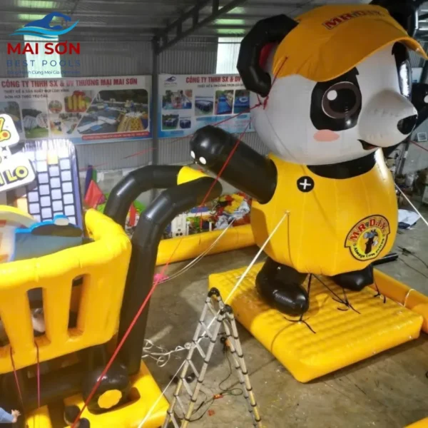 Bơm Test Linh Vật Gấu Trúc Bơm Hơi Khổng Lồ Cao 6m Thương Hiệu MR.DIY Tại Xưởng Mai Sơn
