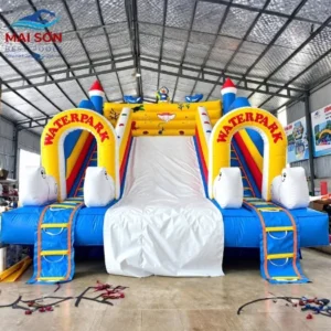Nhà hơi trượt nước kích thước 6x8m Mai Sơn Best Pools