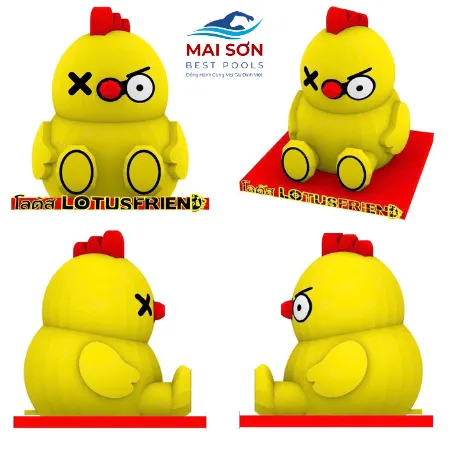 Mô Hình Linh Vật Gà Bơm Hơi Cao 9m Thương Hiệu Lotus Friend 15 Thiết kế 3D Mô Hình Linh Vật Gà Bơm Hơi Cao 9m Của Thương Hiệu Lotus Friend