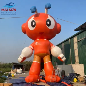 Mascot Bơm Hơi Cao 9m Hình Linh Vật Kiến Sáng Biểu Tượng Của Hệ Thống FPT Schools